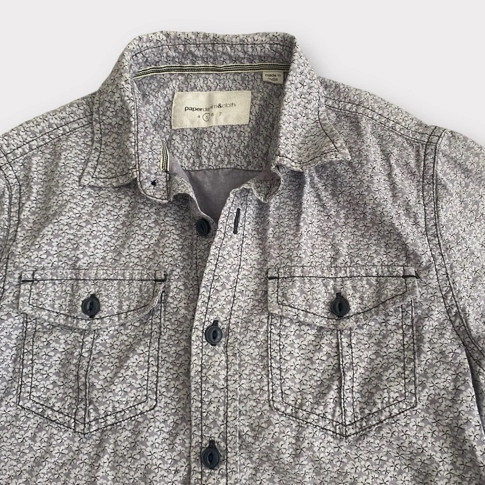 Paper Denim & Cloth Boys Child Button Up Shirt Size 5 100% Cotton Preppy